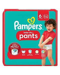 PAMPERS Baby-dry pants couches culottes taille 6 (14-19kg) 34 couches pas  cher 