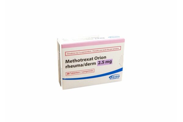 Methotrexat Orion rheuma/derm cpr 2.5 mg blist 20 pce