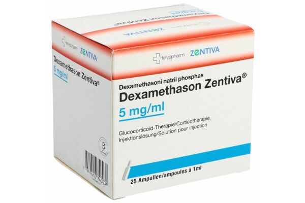 Dexamethason Zentiva sol inj 5 mg/ml 25 amp 1 ml