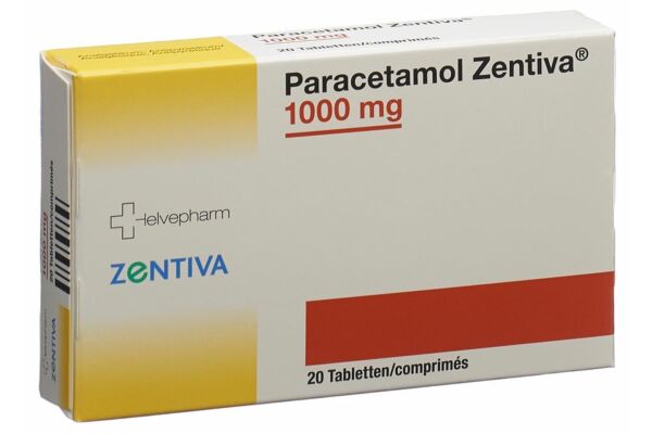 Paracetamol Zentiva Tabl 1000 mg 20 Stk