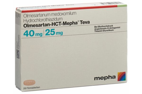 Olmesartan-HCT-Mepha Teva Filmtabl 40mg/25mg 28 Stk