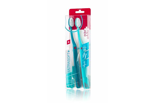 edel+white Flosserbrush brosse à dents ultrasoft duo PET box 2 pce