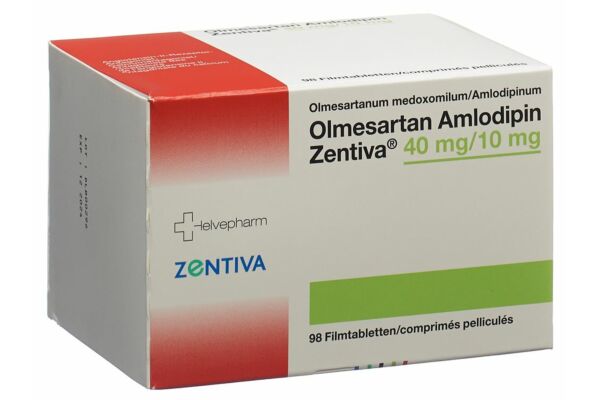 Olmesartan Amlodipin Zentiva Filmtabl 40/10 mg 98 Stk