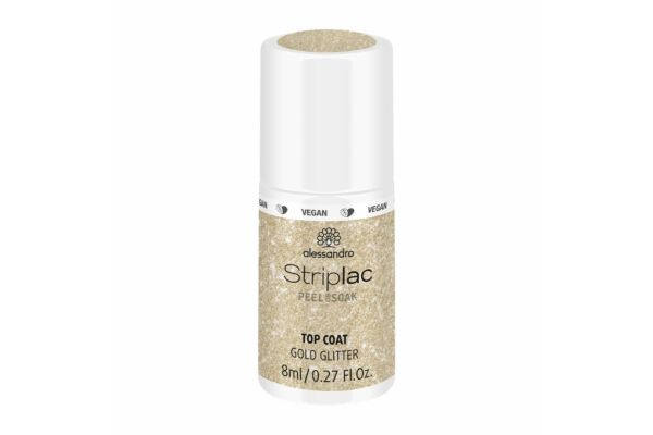 Alessandro International Striplac Top Coat Gold Glitter 8 ml