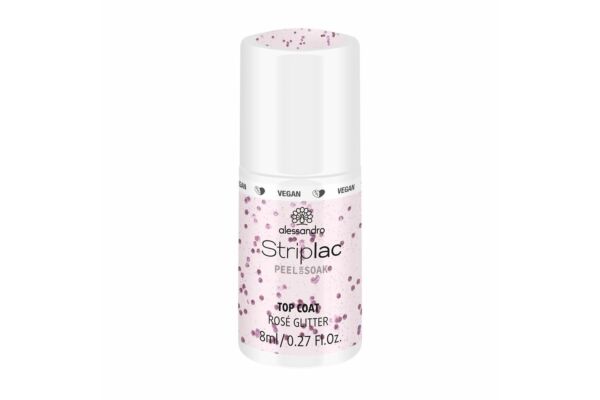 Alessandro International Striplac Top Coat Rosé Glitter 8 ml