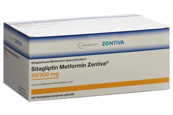 Sitagliptin Metformin Zentiva Filmtabl 50mg/500mg 196 Stk