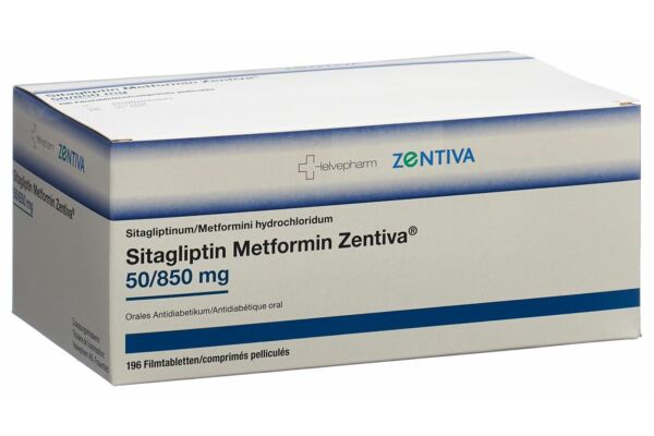 Sitagliptin Metformin Zentiva Filmtabl 50mg/850mg 196 Stk