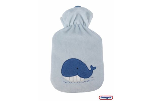 Sänger bouillotte en caoutchouc naturel avec housse velours 0.8l baleine Wanda sach