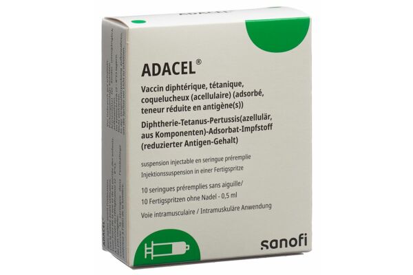 Adacel susp inj sans aiguille 10 ser pré 0.5 ml