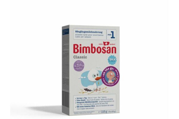 Bimbosan Classic 1 Säuglingsmilch ohne Palmöl Reiseportionen 5 x 25 g