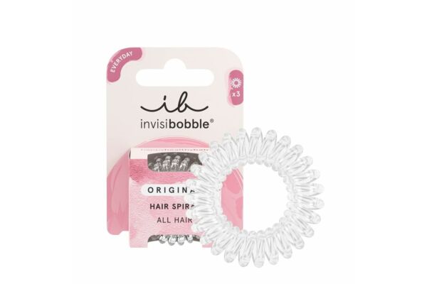 invisibobble élastique à cheveux original crystal clear 3 pce