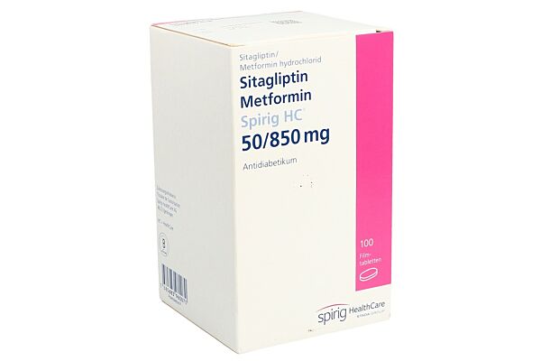 Sitagliptin Metformin Spirig HC Filmtabl 50mg/850mg Ds 100 Stk