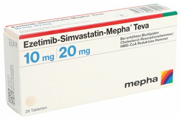 Ezetimib-Simvastatin-Mepha Teva Tabl 10/20 mg 28 Stk