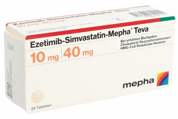 Ezetimib-Simvastatin-Mepha Teva Tabl 10/40 mg 28 Stk