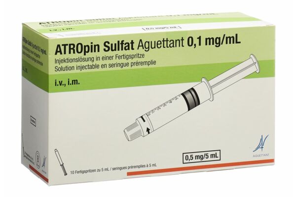 Atropin Sulfat Aguettant sol inj 0.5 mg/5ml 10 ser pré 5 ml