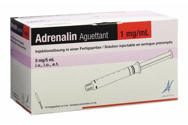 Adrenalin Aguettant sol inj 5 mg/5ml 10 ser pré 5 ml