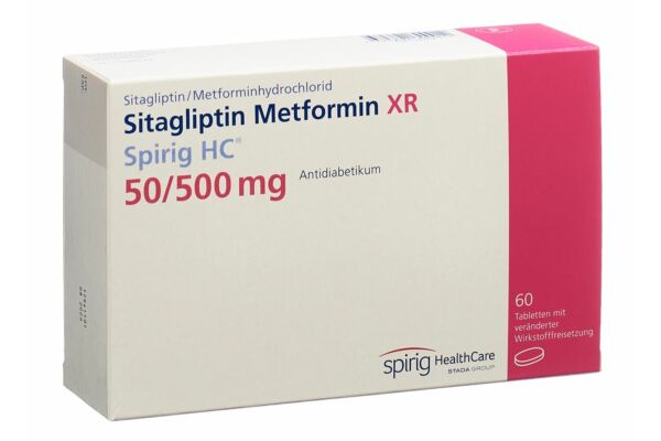 Sitagliptine Metformine XR Spirig HC cpr ret 50mg/500mg 60 pce