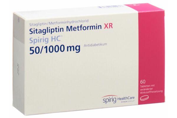 Sitagliptin Metformin XR Spirig HC Ret Tabl 50mg/1000mg 60 Stk