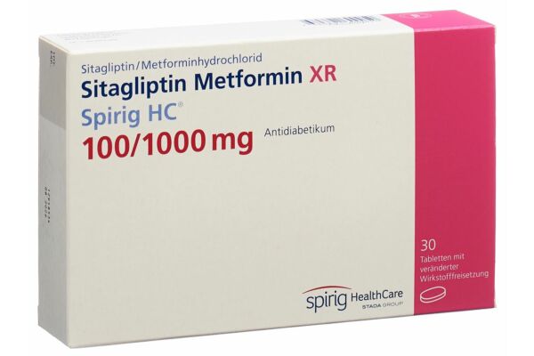 Sitagliptine Metformine XR Spirig HC cpr ret 100mg/1000mg 30 pce