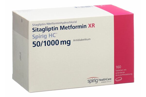 Sitagliptine Metformine XR Spirig HC cpr ret 50mg/1000mg 160 pce