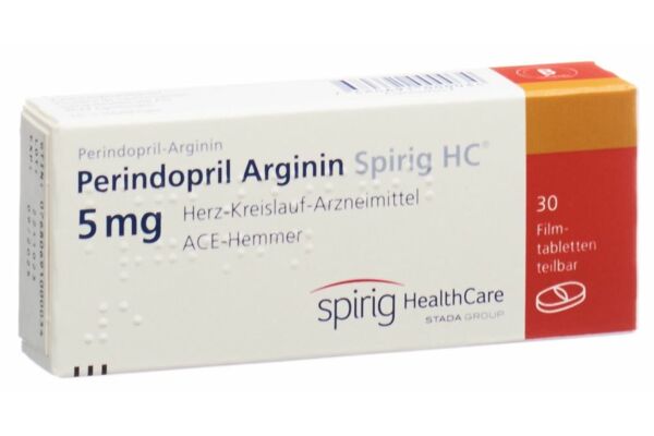 Périndopril Arginine Spirig HC cpr pell 5 mg 30 pce