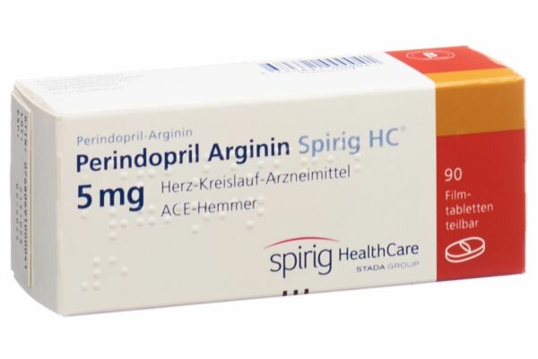 Périndopril Arginine Spirig HC cpr pell 5 mg 90 pce