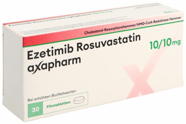 Ezetimib Rosuvastatin axapharm Filmtabl 10 mg/10 mg 30 Stk