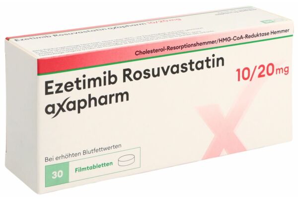 Ezétimibe Rosuvastatine axapharm cpr pell 10 mg/20 mg 30 pce