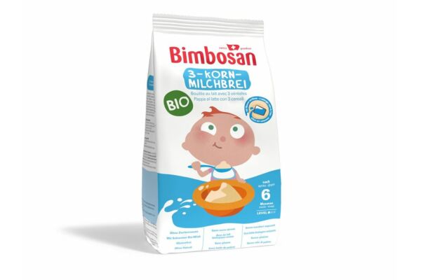 Bimbosan Bio bouillie au lait avec 3 céréales sach 300 g