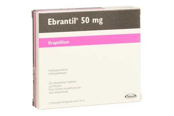 Ebrantil sol inj 50 mg/10ml 5 amp 10 ml