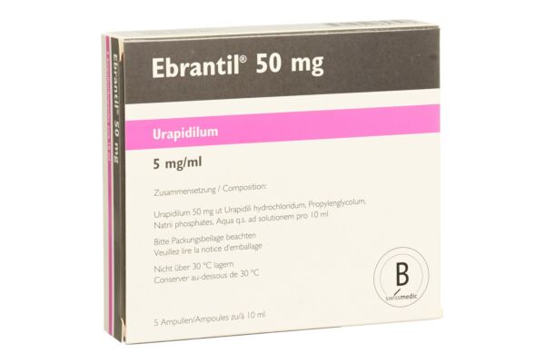 Ebrantil Inj Lös 50 mg/10ml 5 Amp 10 ml