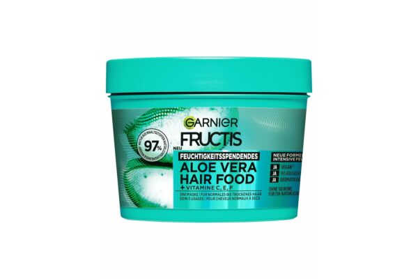 Fructis Hair Food Feuchtigkeitsspende Aloe Vera 3in1 Maske für normales bis trockenes Haar 400 ml