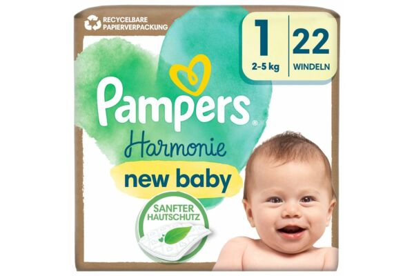 Pampers Harmonie Gr1 2-5kg Newborn Single Pack 22 Stk