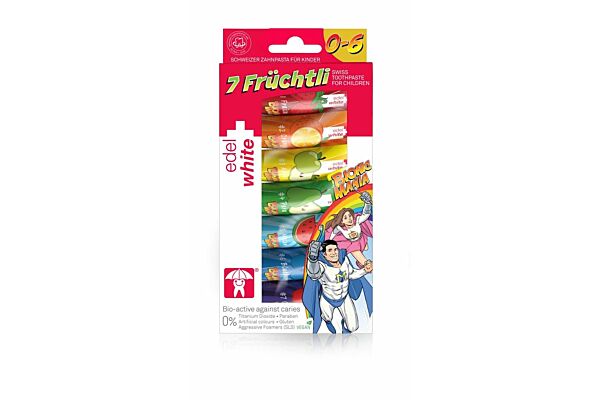 edel+white 7 Früchtli Kinderzahnpasta 1000ppm 7 Tb 9.4 ml