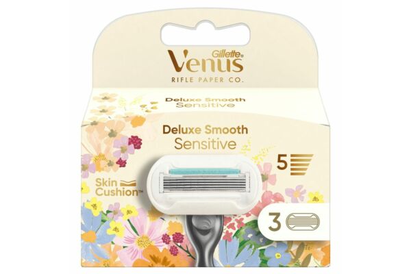 Gillette Venus Deluxe Smooth lames de rasoir Sensitive Rifle 3 pce