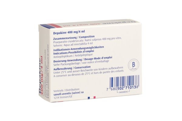 Depakine Trockensub 400 mg mit Solvens Durchstf