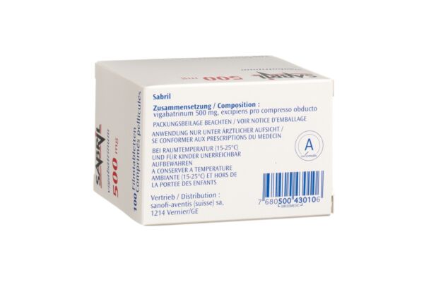 Sabril cpr pell 500 mg 100 pce