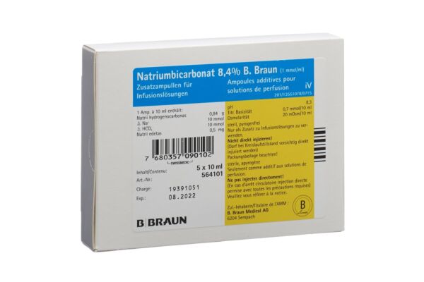 Bicarbonate de sodium B. Braun conc perf 8.4 % 10ml ampoule 5 pce