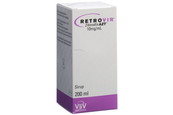 Retrovir AZT sirop 10 mg/ml fl 200 ml