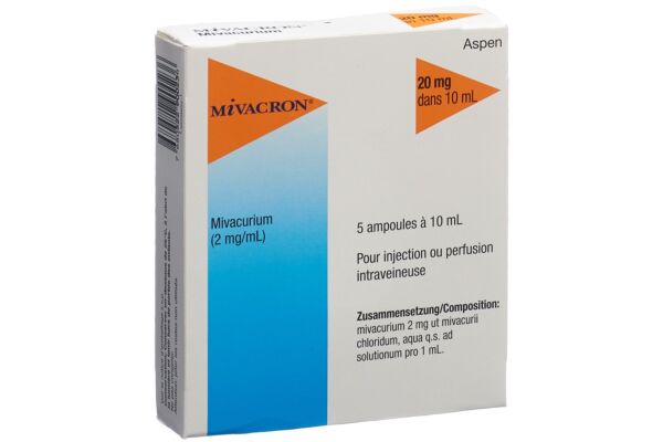 Mivacron sol inj 20 mg/10ml 5 amp 10 ml