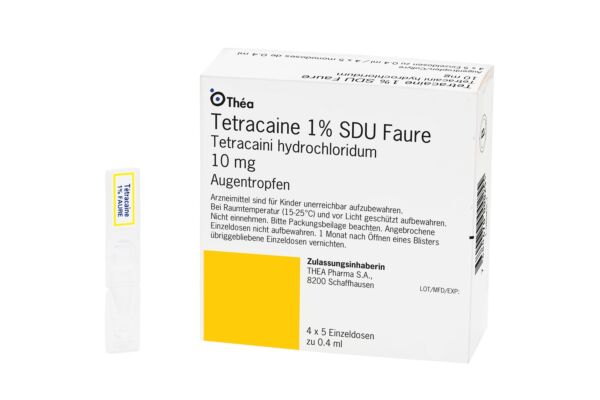 Tetracaine SDU Faure gtt opht 1 % 20 monodos 0.4 ml