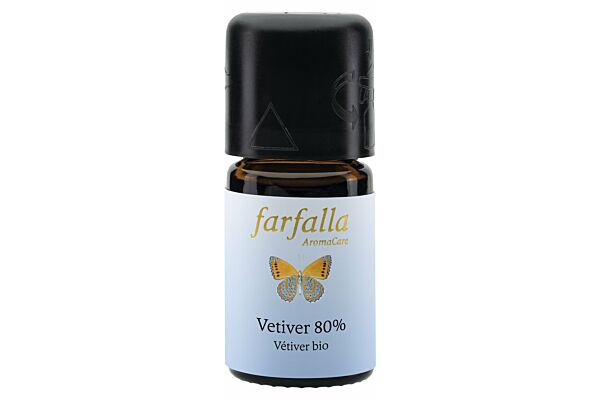 farfalla Vétiver 80% huil ess bio fl 5 ml