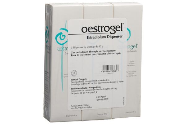 Oestrogel gel dispenser 3 x 80 g