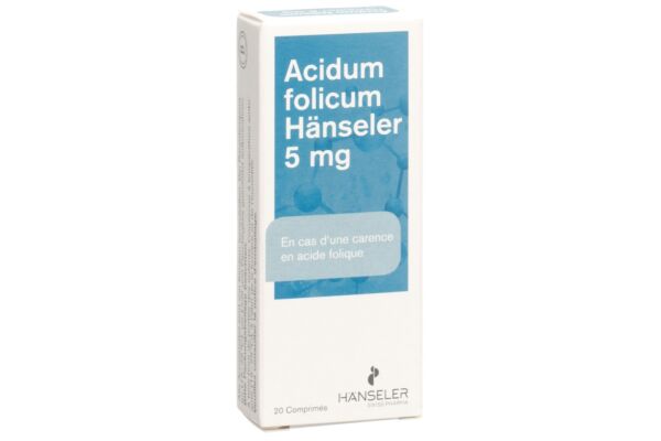 Acidum folicum Hänseler Tabl 5 mg 20 Stk