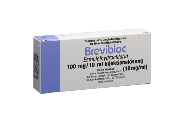 Brevibloc Inj Lös 100 mg/10ml 5 Amp 10 ml