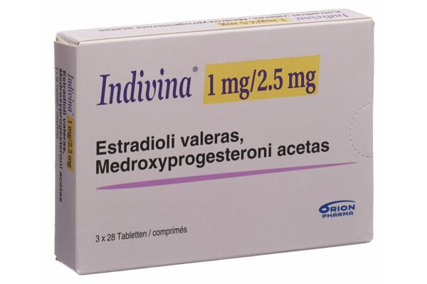 Indivina Tabl 1mg/2.5mg 3 x 28 Stk