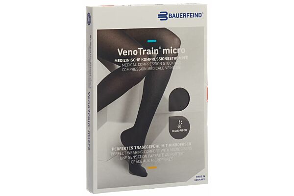 VENOTRAIN MICRO A-G KKL2 L normal/long geschlossene Fussspitze schwarz Haftband Spitze 1 Paar