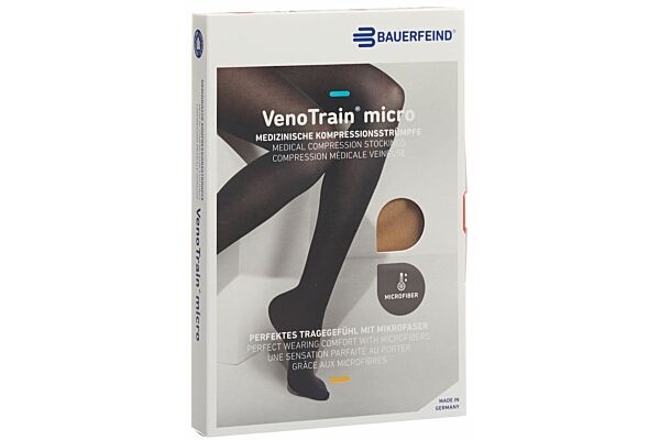 VENOTRAIN MICRO A-D CCL2 L normale/short pied fermé caramel 1 paire