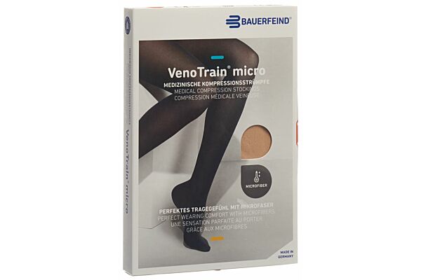 VENOTRAIN MICRO A-D CCL2 XL plus/short pied fermé crème 1 paire