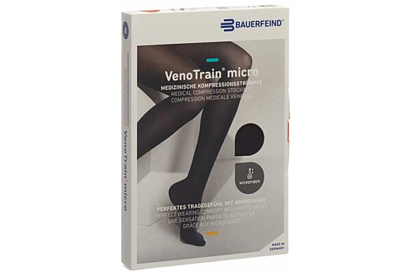 VENOTRAIN MICRO A-G KKL2 L plus/short geschlossene Fussspitze schwarz Haftband Spitze 1 Paar